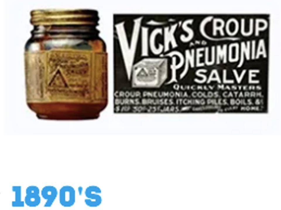 Así lucían los primeros productos de Vicks, empresa que creó Vaporub / Cortesía P&G.