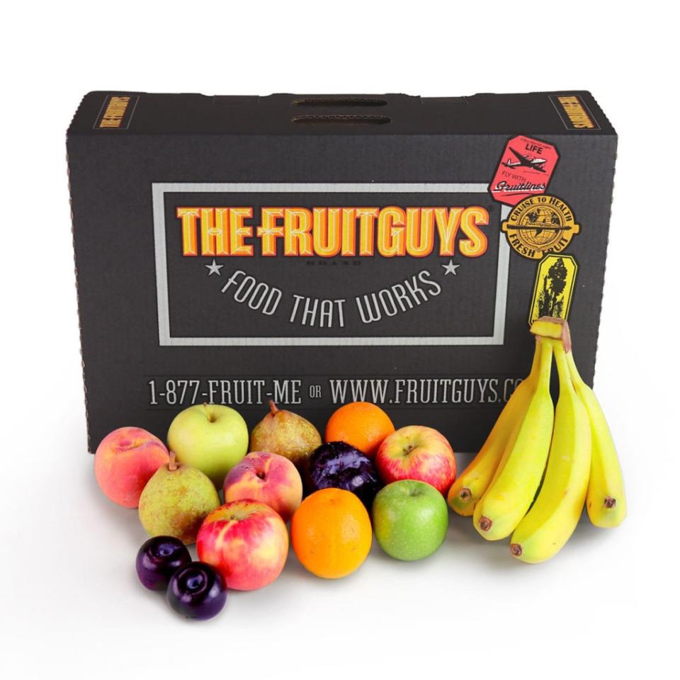 Fruit Delivery Service, fruits next to a fruit guys shipping box
