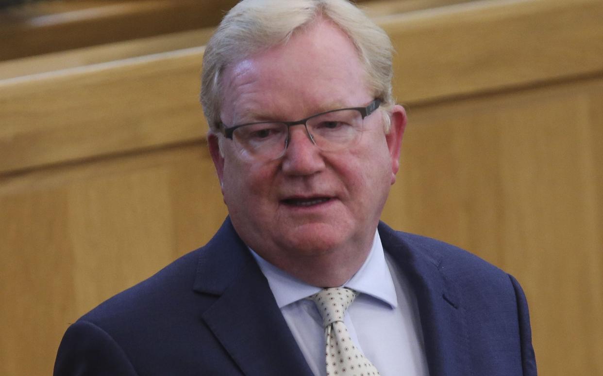 Jackson Carlaw in the Scottish Parliament chamber on Thursday before he quit as Scottish Tory leader - Getty Images Europe