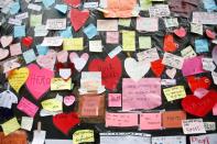 Marcus Rashford mural covered with messages of support after it was defaced following the Euro 2020 Final between Italy and England