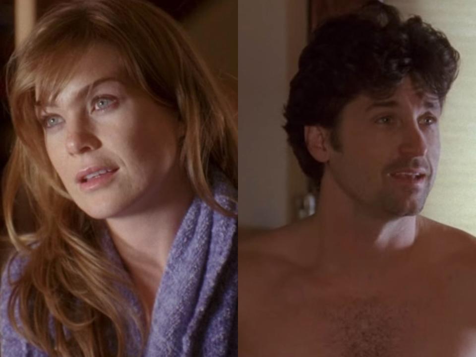 Ellen Pompeo and Patrick Dempsey on the "Grey's Anatomy" pilot.