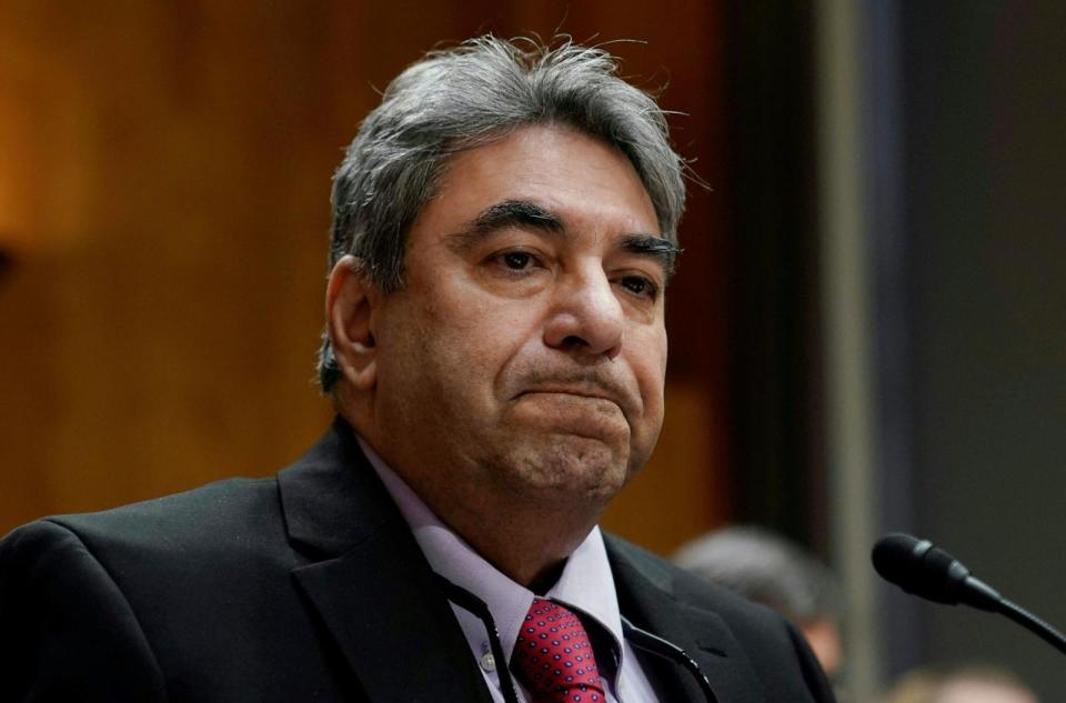 PHOTO: Boeing engineer Sam Salehpour testifies before the US Senate Homeland Security and Governmental Affairs Subcommittee on Investigations during a hearing at Capitol Hill in Washington, DC, on April 17, 2024.  (Drew Angerer/AFP via Getty Images)