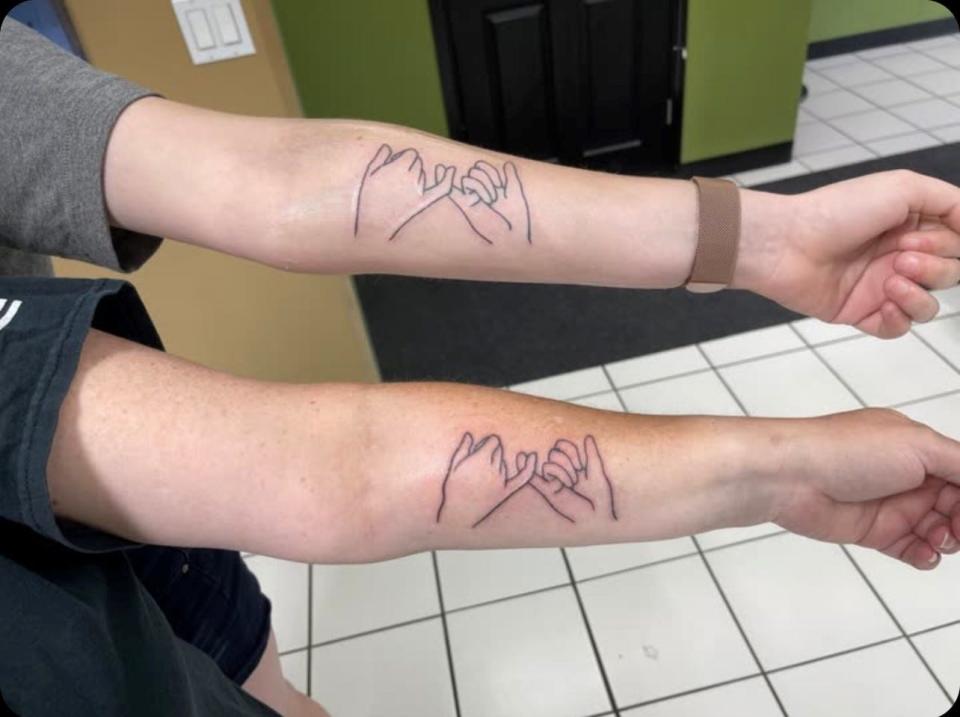 Maddie Backhaus and her mom got matching "pinky hug" tattoos