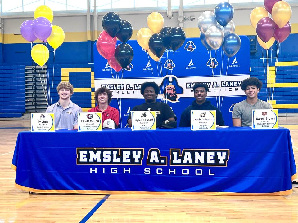 Left to right: Ty Little, Elliot Melind, Myles Fenell, Jacob Johnson and Daren Brown.