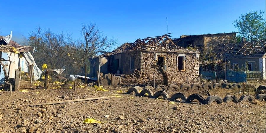 Private houses shelled in Kherson Oblast (illustrative photo)