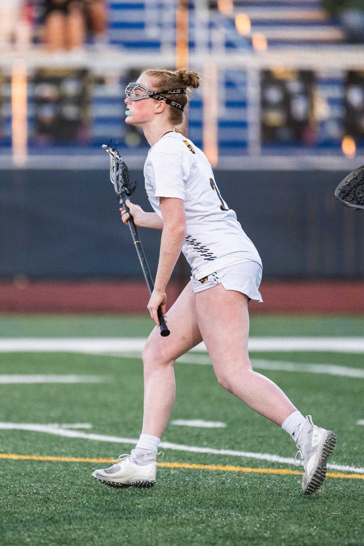 Our Lady of Lourdes defender Abby Anderson, photographed during an April 2024 lacrosse game, is committed to the Roanoke College women's lacrosse team.