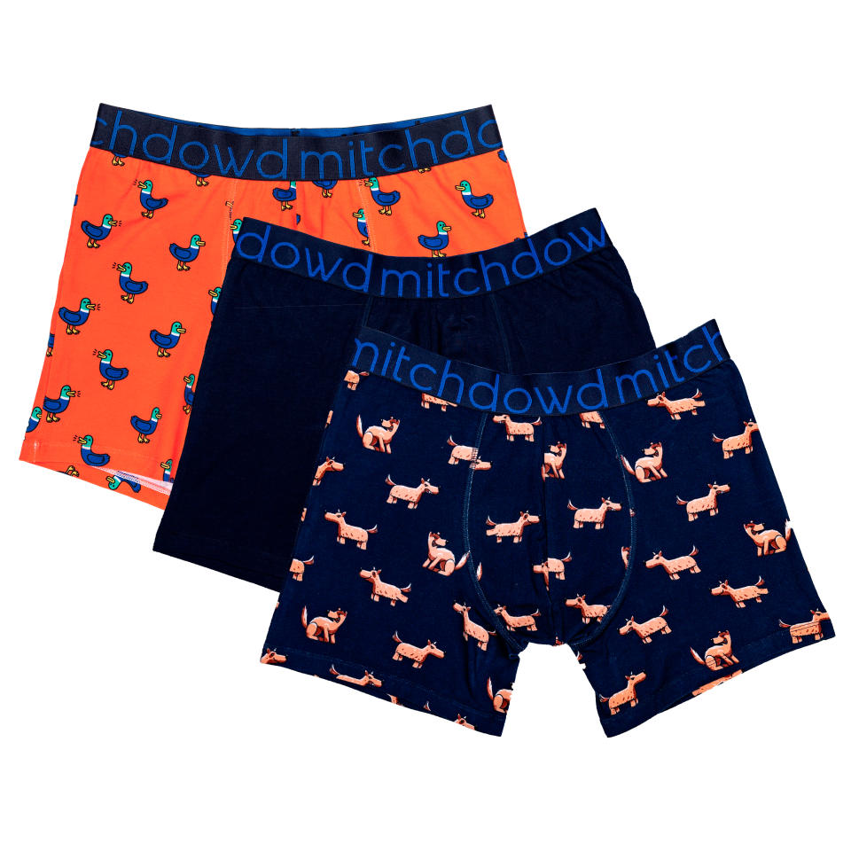 Mitch Dowd 3 Pack Scrappy Dogs Trunks, $59.95