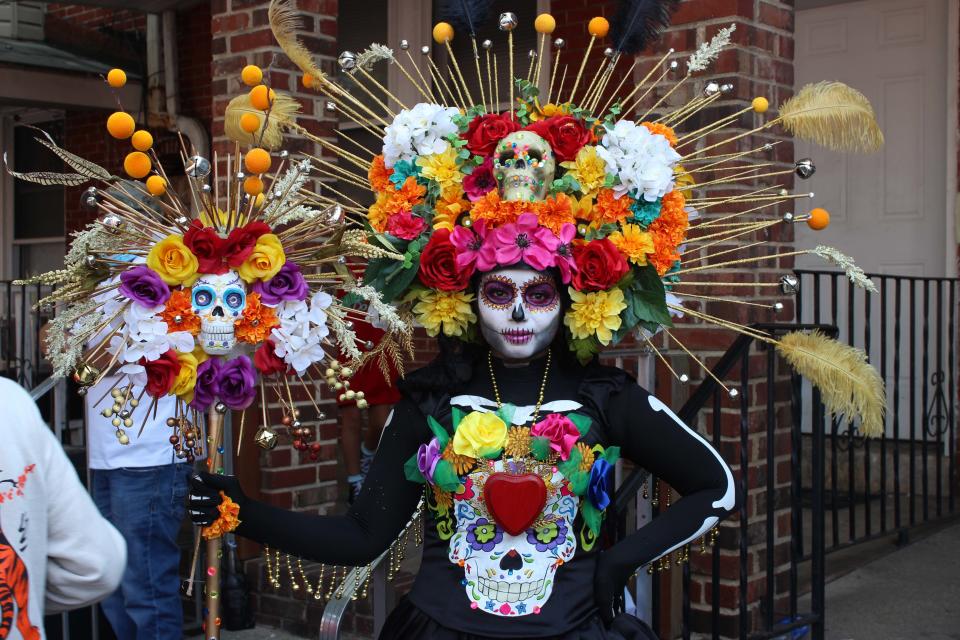 A woman dressed as a catrina is pictured at the Wilmington Hispanic Festival and Parade on Sunday, September 12, 2021.