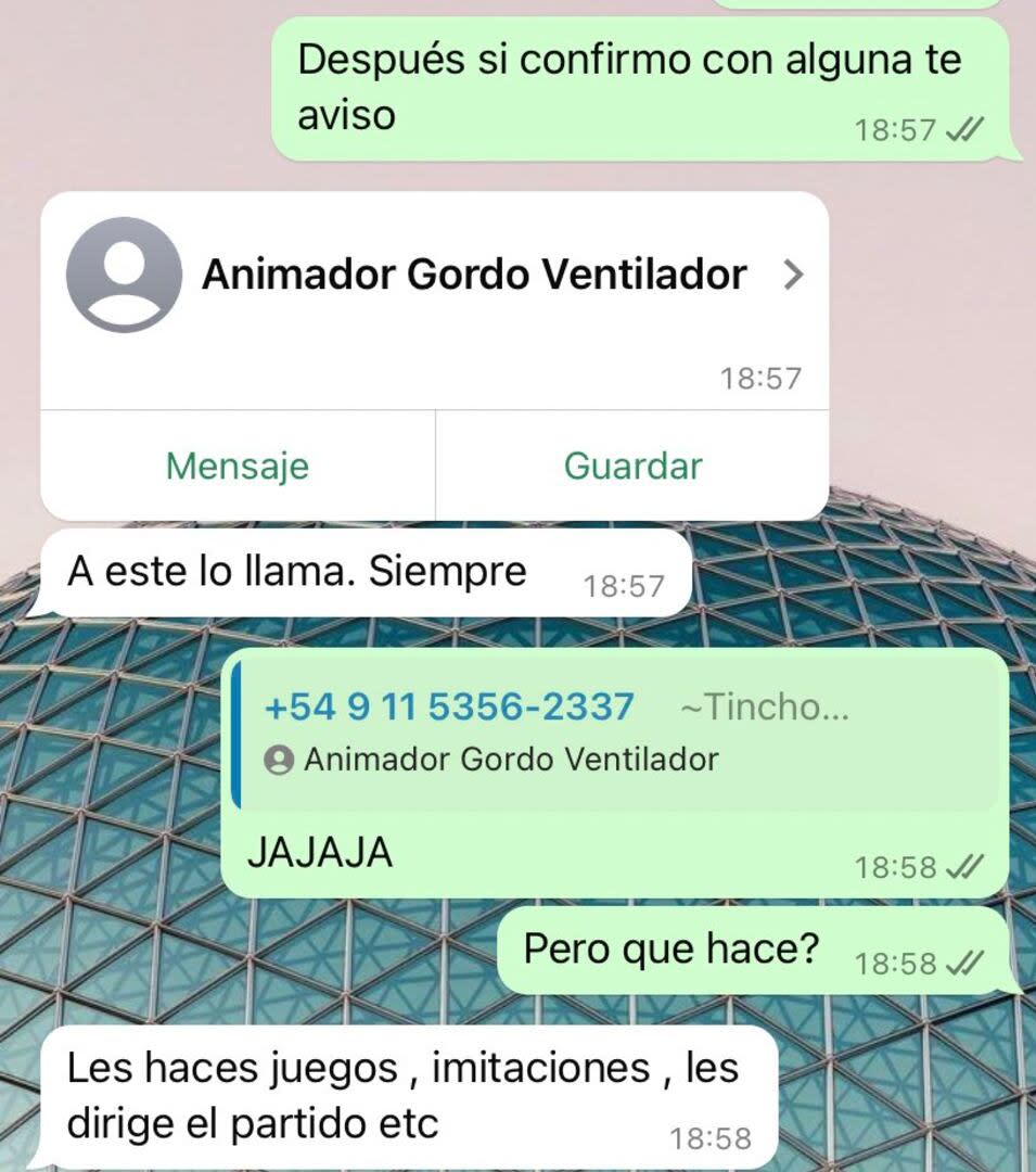 La conversación de WhatsApp por donde se habría contratado a Mariano Jordan