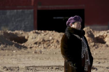 Manager of a closed brick factory, Han Fengge, stands near a building of the factory at a village on the outskirts of Beijing, China, January 18, 2016. REUTERS/Jason Lee