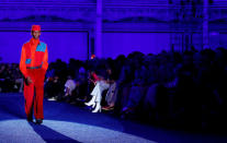 A model presents a creation by Missoni during the Milan Fashion Week in Milan, Italy February 23, 2019. REUTERS/Alessandro Garofalo