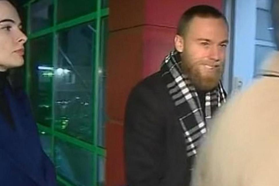 Smiling: Jack Shepherd has handed himself into police (Rustavi 2)