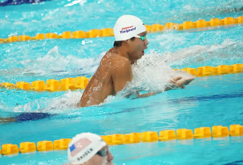 ▲台灣好手王星皓在男子200公尺混合式預賽游出2分01秒30，排名第一；晚間的準決賽游出2分02秒17，闖進決賽。（圖／大專體總提供）