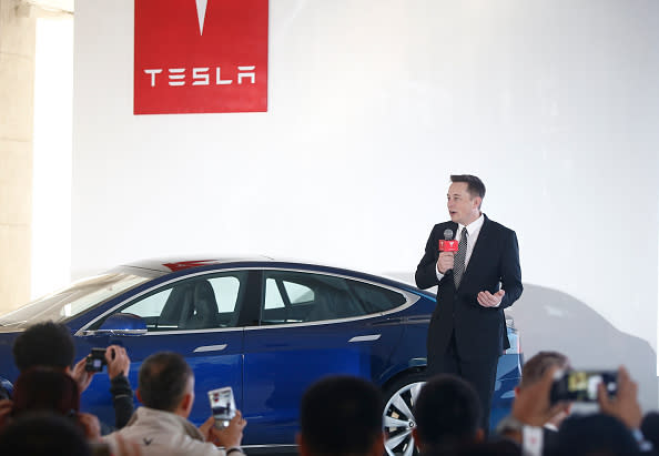 Elon Musk, CEO of Tesla complained on Twitter about China’s tariff on imported vehicles, which put him “competing in an Olympic race wearing lead shoes.” (Getty Images)