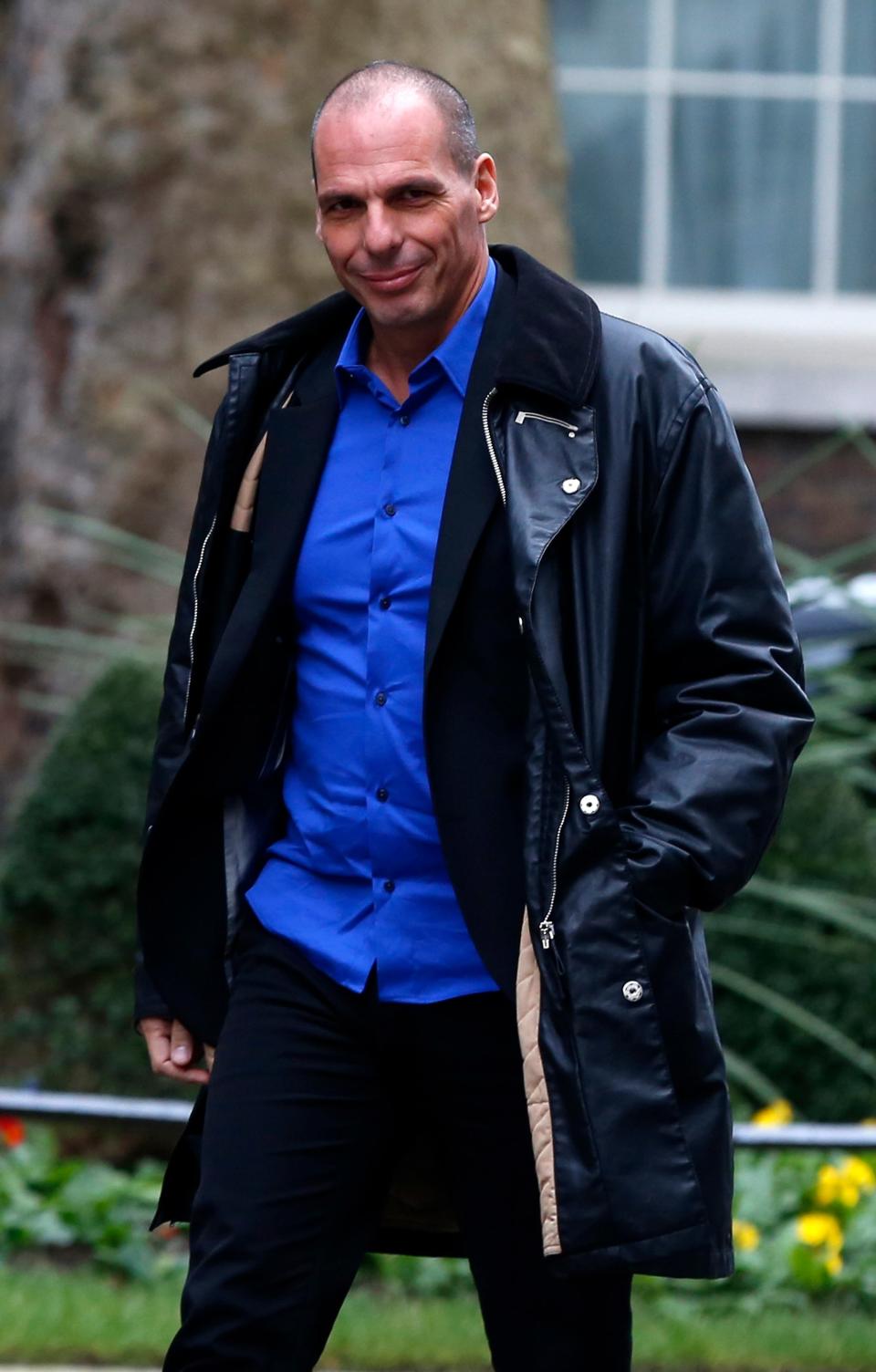 Former Finance Minister of Greece, Yanis Varoufakis, arrives for a meeting with Britain's Finance Minister, George Osborne, in London, February 2, 2015.