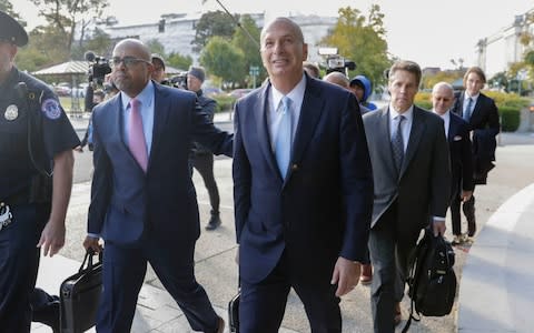 Gordon Sondland arrives to testify before Congress - Credit: Pablo Martinez Monsivais/AP