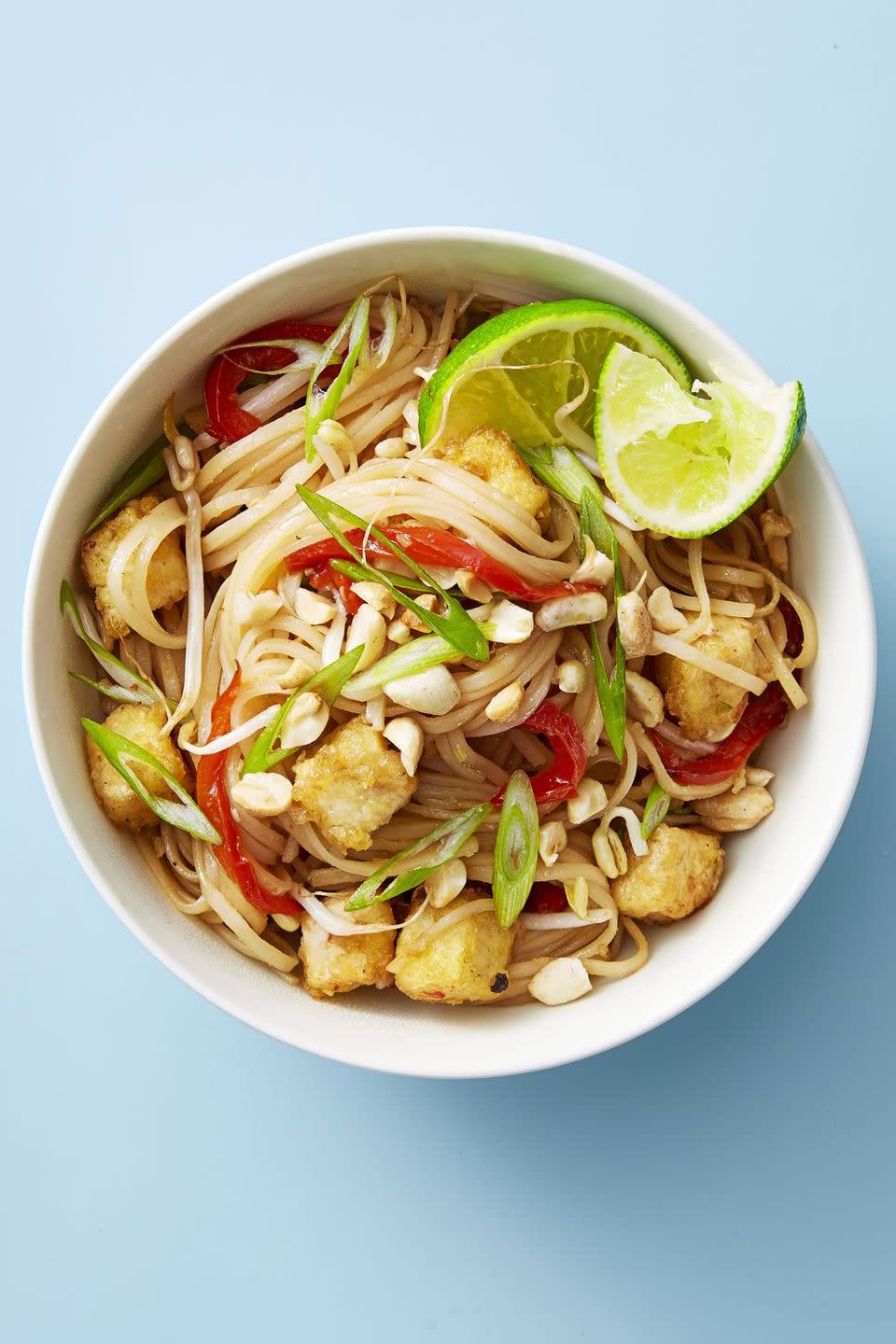 <p>You can have this takeout-classic and eat it, too. This version goes light on oil and adds in baked tofu and lots of fresh veg. </p><p>Get the <strong><a href="https://www.goodhousekeeping.com/food-recipes/easy/a48188/tofu-pad-thai-recipe/" rel="nofollow noopener" target="_blank" data-ylk="slk:Tofu Pad Thai recipe" class="link ">Tofu Pad Thai recipe</a></strong>. <br></p>