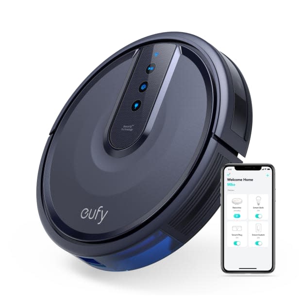 <p>The Eufy RoboVac 25C Wi-Fi Connected Robot Vacuum connects to a home's wireless network and accepts commands both by touch, via smartphone app and even from your voice when paired with a smart home speaker. </p><p><strong><a href="https://go.skimresources.com?id=113896X1572730&xs=1&url=https%3A%2F%2Fwww.walmart.com%2Fip%2FEufy-RoboVac-25C-Wi-Fi-Connected-Robot-Vacuum%2F400599921&sref=parade.com%2Fshopping%2Fbest-gifts-under-100" rel="noopener" target="_blank" data-ylk="slk:Eufy RoboVac 25C Wi-Fi Connected Robot Vacuum, $96 at Walmart;elm:context_link;itc:0;sec:content-canvas" class="link ">Eufy RoboVac 25C Wi-Fi Connected Robot Vacuum, $96 at Walmart</a></strong></p><p>Walmart</p>