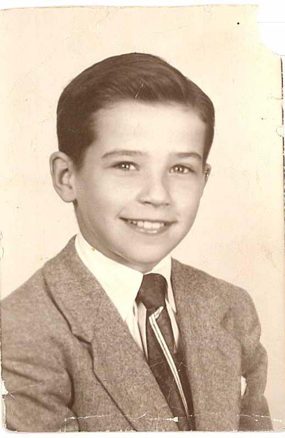 Joe Biden as a boy. When he was a child, he struggled with a stutter.