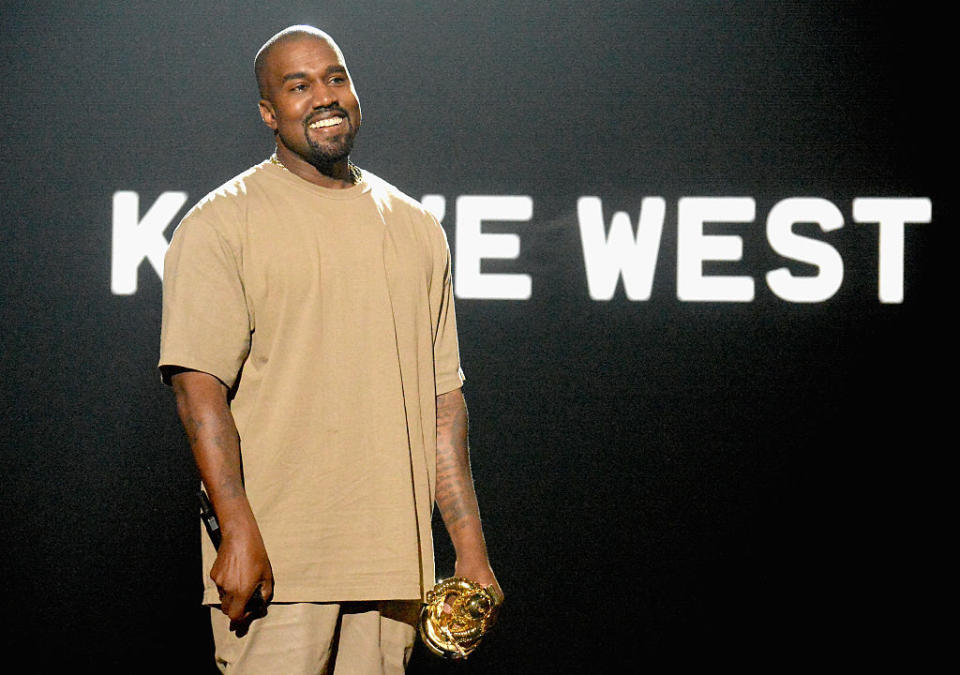 Kanye West accepts the Michael Jackson Video Vanguard Award onstage during the 2015 MTV Video Music Awards at Microsoft Theater on August 30, 2015 in Los Angeles, California.  / Credit: Jeff Kravitz/MTV1415/FilmMagic