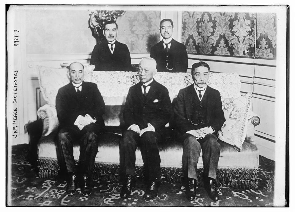 The five members of the Japanese delegation to the Paris peace conference.