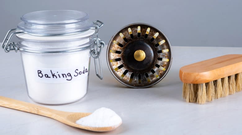 Baking soda with brush