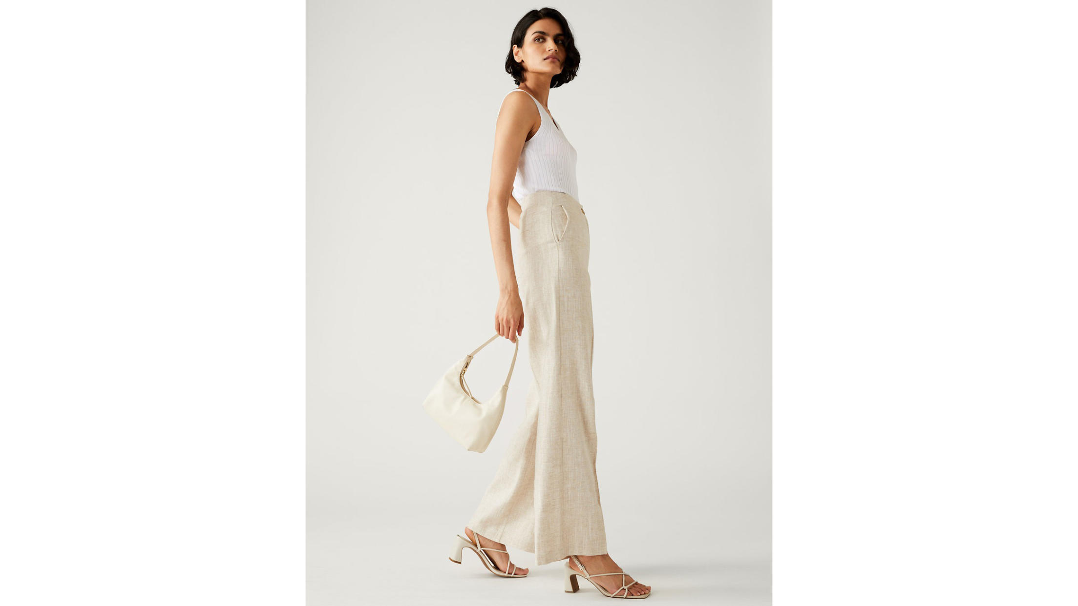 M&S COLLECTION Linen Blend Wide Leg Trousers. (Photo: M&S)