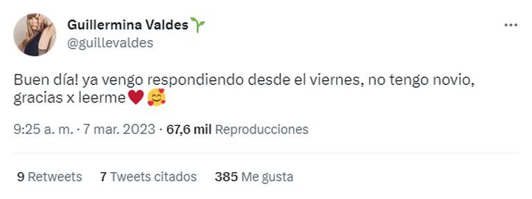 El contundente mensaje de Guillermina Valdes