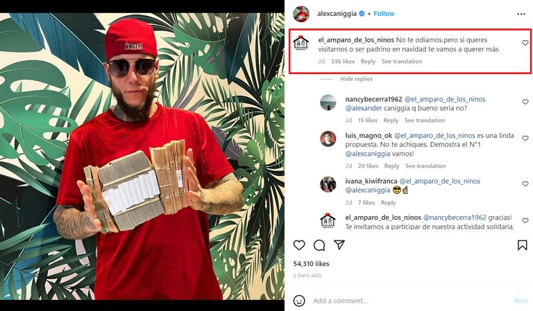 La inesperada propuesta que le hizo un merendero a Alex Caniggia