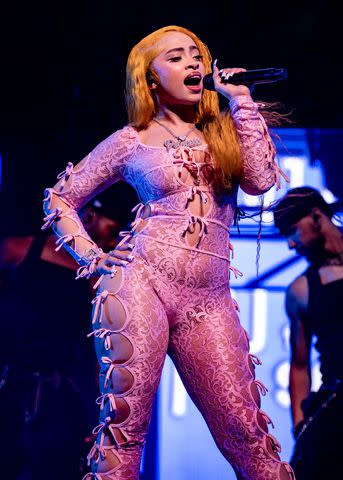 <p>Timothy Norris/Getty </p> Ice Spice performs at the Coachella Valley Music and Arts Festival - Weekend 2 - Day 2 at Empire Polo Club on April 20, 2024 in Indio