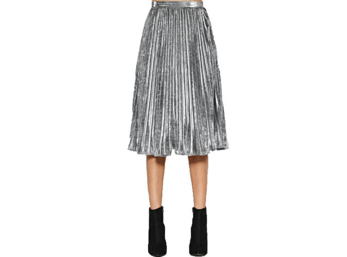 Metallic Pleated Skirt