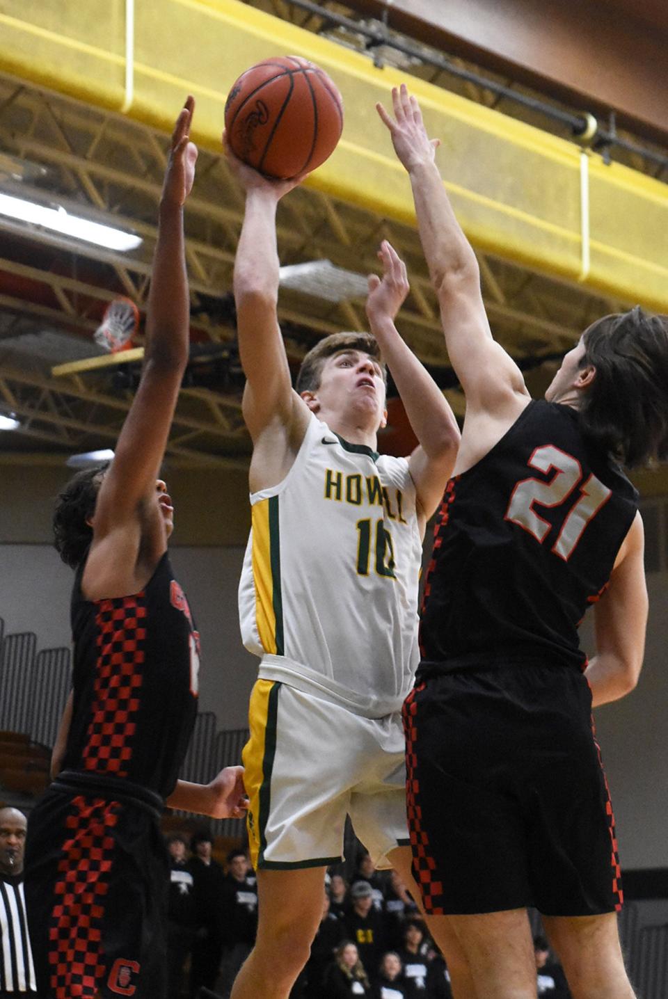 Howell's Andrew Weber scored a career-high 16 points in a 53-44 victory over Canton on Tuesday, Jan. 31, 2023.