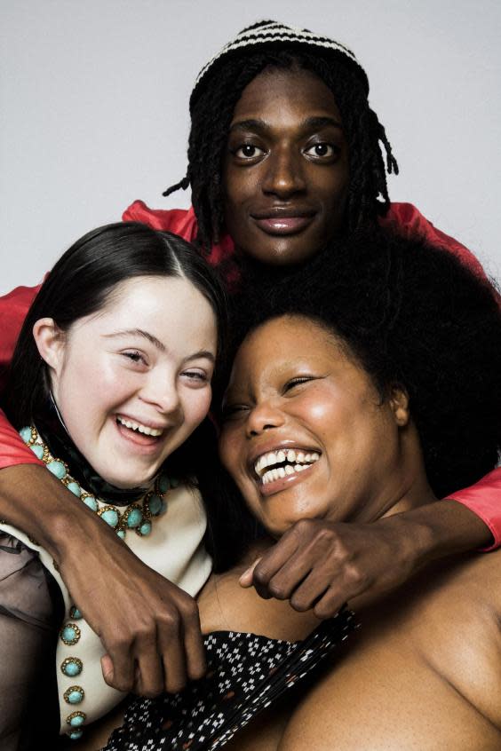 Ellie Goldstein, Jahmal Baptiste and Enam - Photograph by David PD Hyde (Gucci Beauty/Vogue Italia)