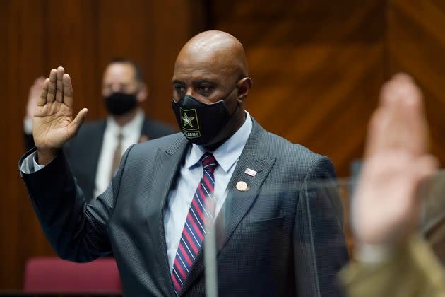 State Rep. Walter Blackman is sworn in during the opening day of the Arizona General Assembly in 2021. (Photo: Ross D. Franklin/Associated Press)