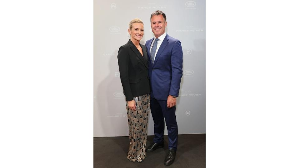 Gabby Logan and Kenny Logan attend the launch of the new Range Rover at The Royal Opera House on October 26, 2021 in London, England.