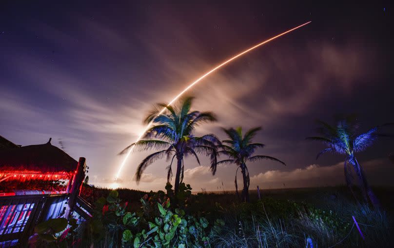 A Falcon 9 rocket launches from Launch Complex 40 on what is known as the Starlink 6-29 mission at the Cape Canaveral Space Force Station, November 2023