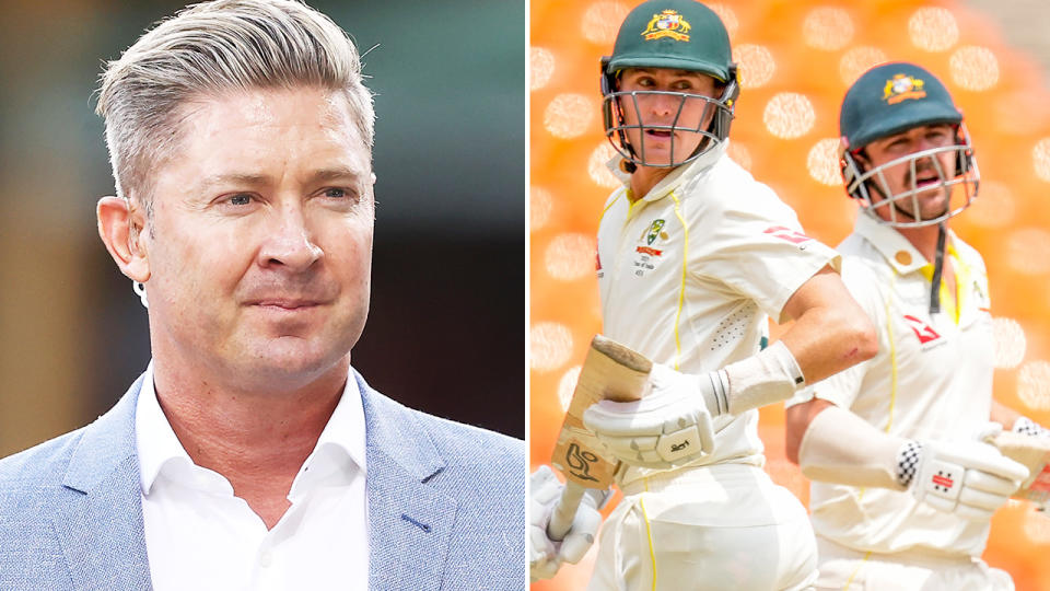 Michael Clarke, pictured here alongside Travis Head.