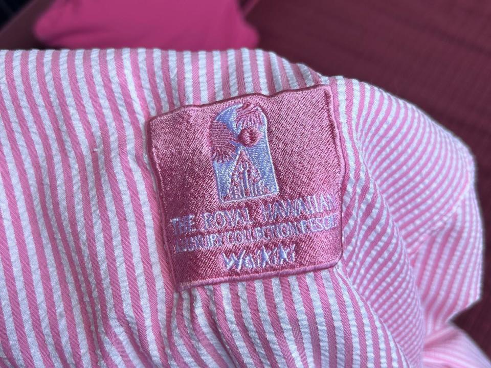 Pink robes from the Royal Hawaiian hotel.