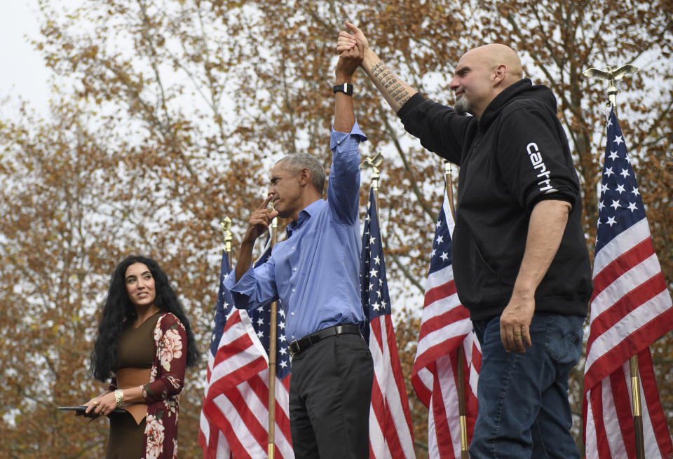 Former President Barack Obama Attends Rally For Pennsylvania Candidate For Governor John Fetterman In Pittsburgh (Jeff Swensen / Getty Images)