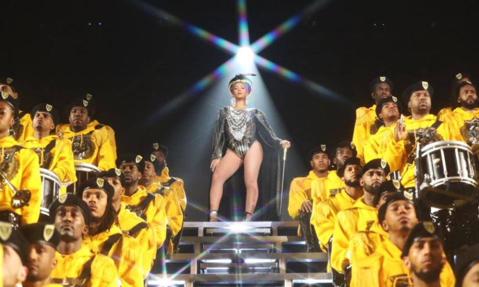 Homeward bound … Beyoncé performs live.
