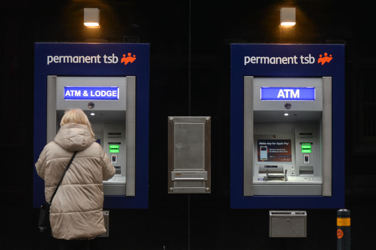 Permanent TSB cash machines seen in Dublin during Level 5 Covid-19 lockdown. 
On Saturday, 30 January, 2021, in Dublin, Ireland. (Photo by Artur Widak/NurPhoto via Getty Images)