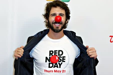 Musician Josh Groban attends the Red Nose Charity event in New York May 21, 2015. REUTERS/Eduardo Munoz