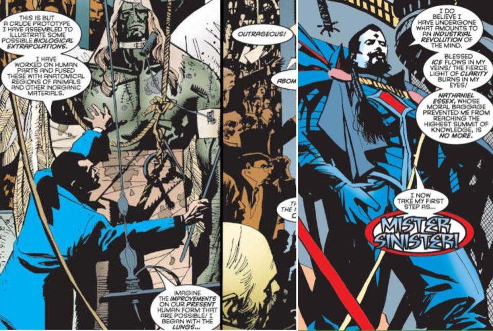 The origin of Mister Sinister, art by John Pael Leon, from The Further Adventures of Cyclops and Phoenix.