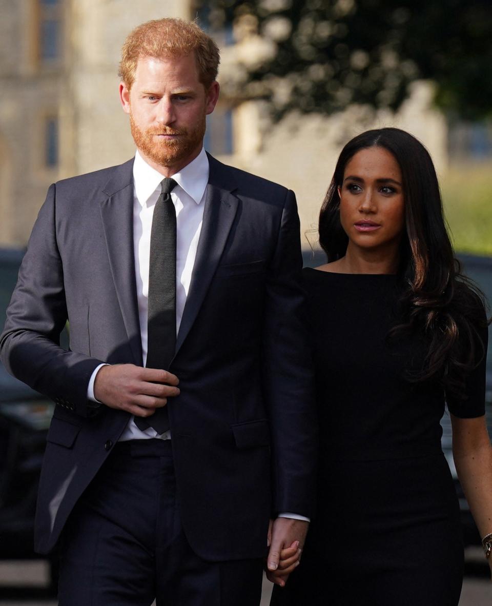 Prince Harry and Meghan Markle after the Queens death