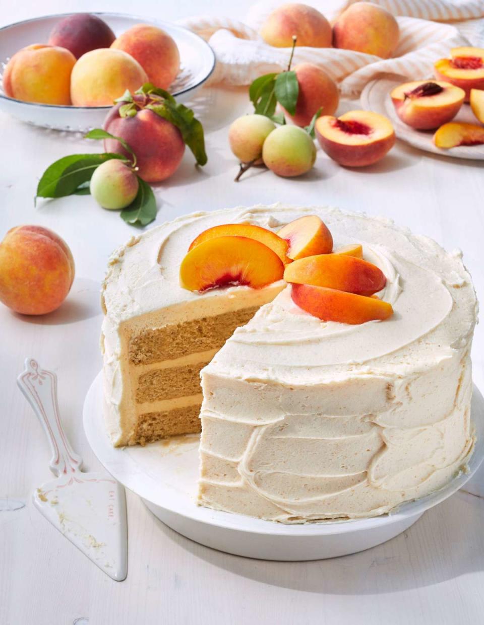 Brown Sugar Layer Cake with Peach Buttercream