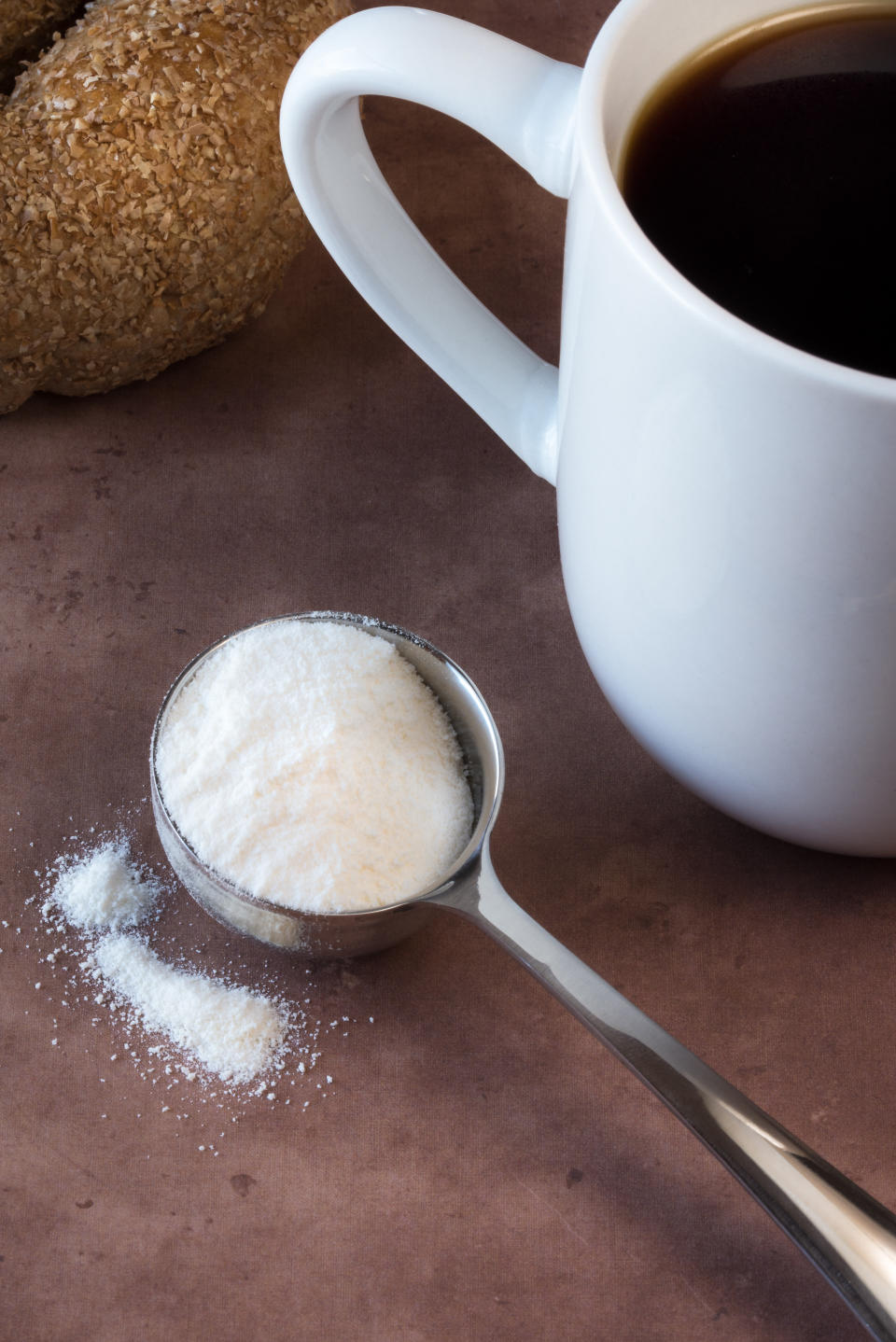 The top ingredients in Coffee-Mate&rsquo;s original powdered coffee creamer aren&rsquo;t exactly dairy: corn syrup solids and hydrogenated vegetable oil (coconut and/or palm kernel and/or soybean). (Photo: Michelle Arnold / EyeEm via Getty Images)