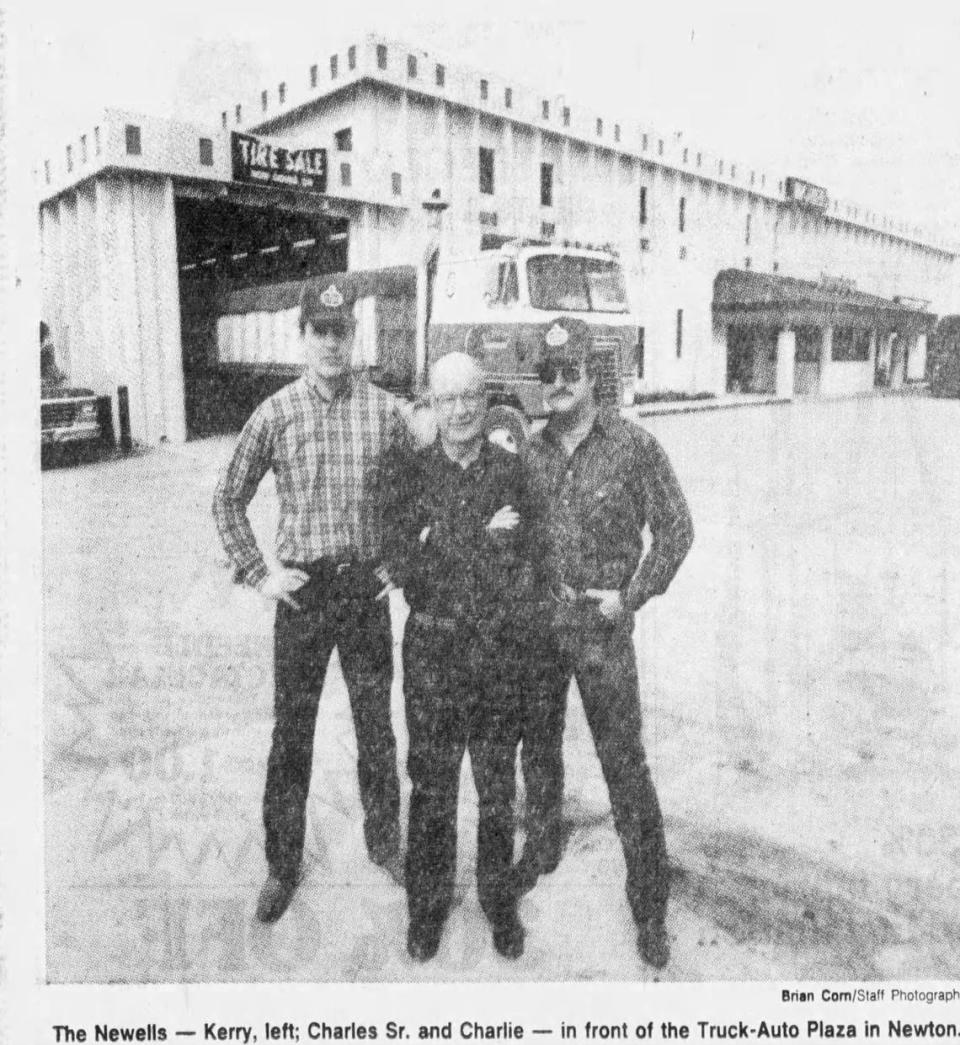 Kerry, Charls Sr. and Charlie Newell are pictured in front of the Newell Travel Plaza in 1983, when it was two years old.