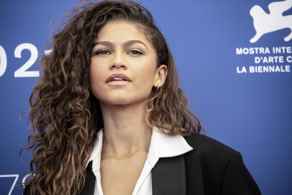 Zendaya poses for photographers at the photo call for the film 'Dune' during the 78th edition of the Venice Film Festival in Venice, Italy, Friday, Sep, 3, 2021. (Photo by Joel C Ryan/Invision/AP)