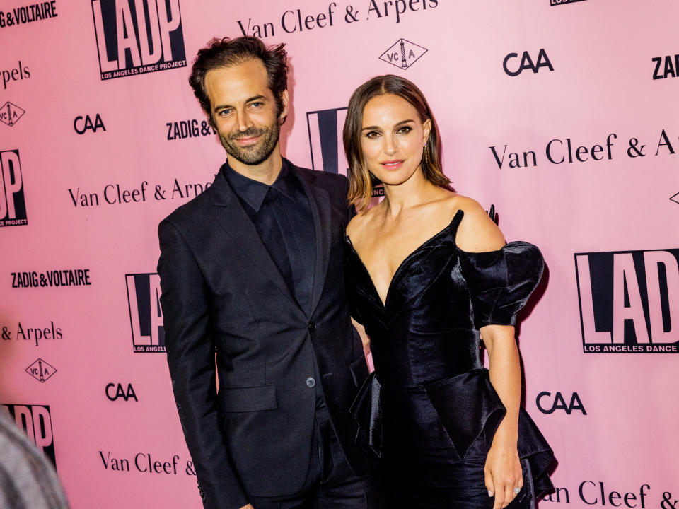 Natalie Portman and Benjamin Millepied attends the L.A. Dance Project Gala at the Pritzker Estate on October 16, 2021 in Beverly Hills California. (Photo by Roger Kisby/WWD/Penske Media via Getty Images)