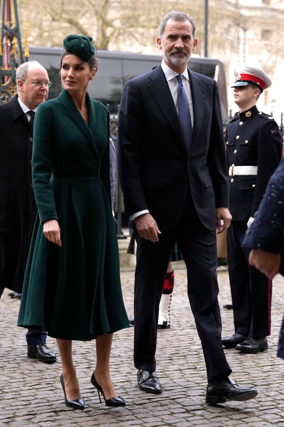 Queen Letizia at Prince Philip’s memorial service, March 2022 (AP)